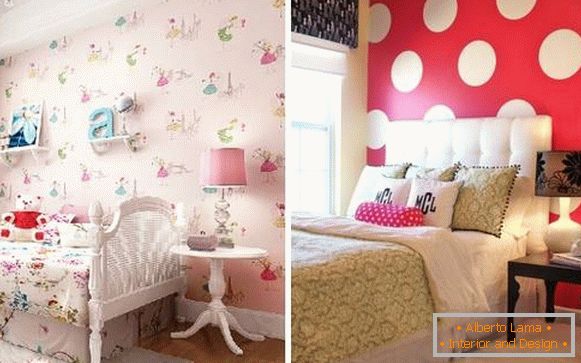 Kaki wallpaper is better in a teenage girl's room - photo