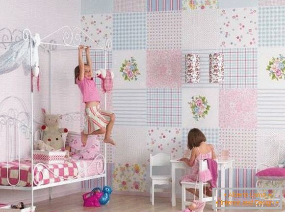 Beautiful wallpaper in the children's room for girls - photo in the interior