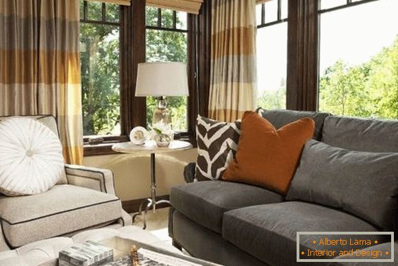 Striped curtains in interior design