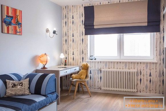 Curtains in a nursery in Scandinavian style photo
