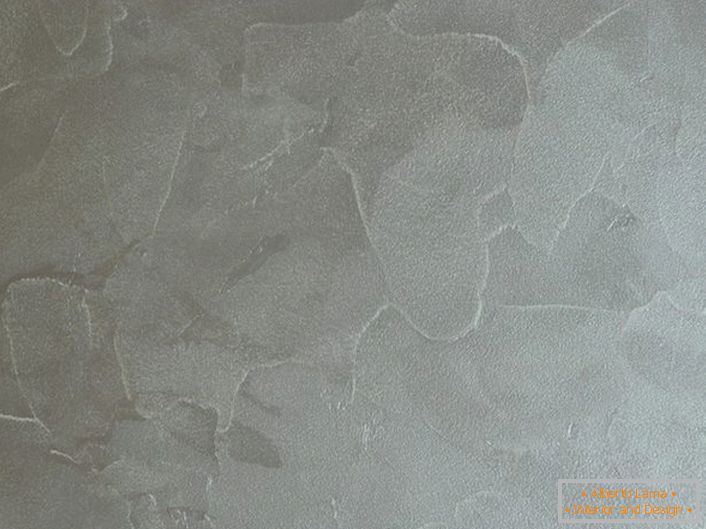Decorative plaster under translucent sparkling stone.