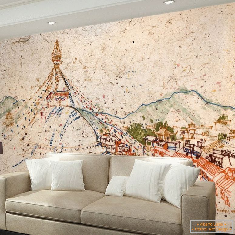 Wall painting in the living room