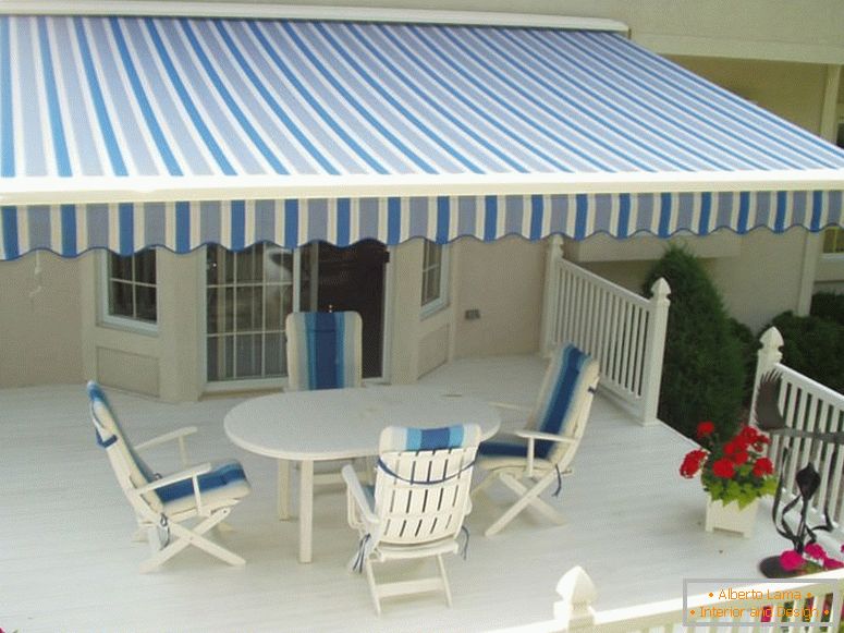 Awnings with acrylic cloth