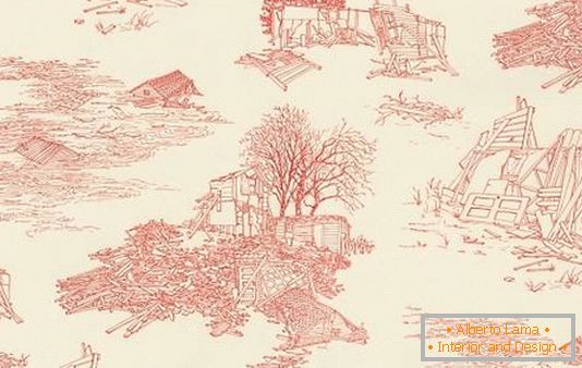 Wallpaper made with lithography