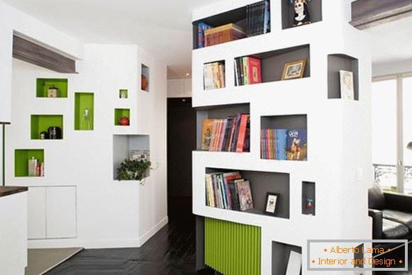 Large bookcase in the interior