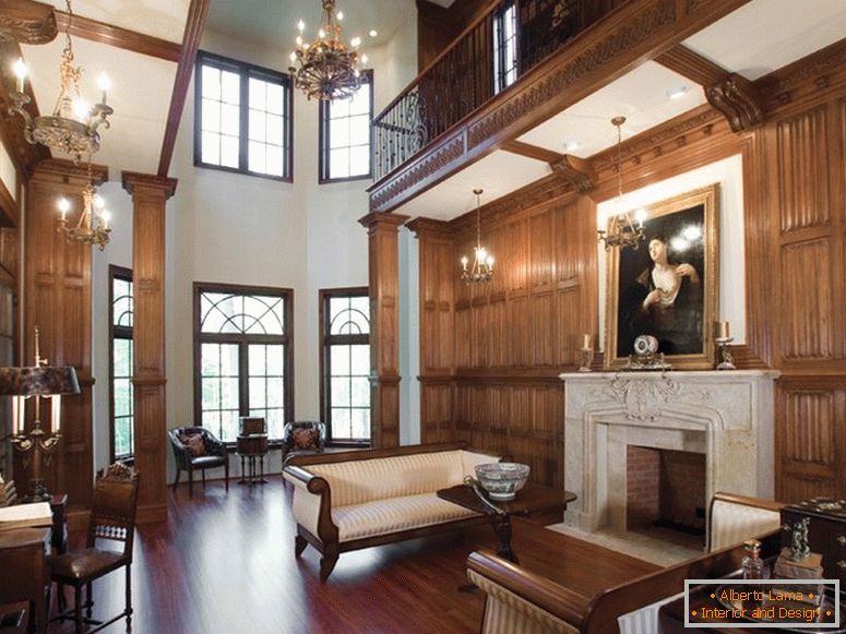 Wooden floor in interior in Victorian style