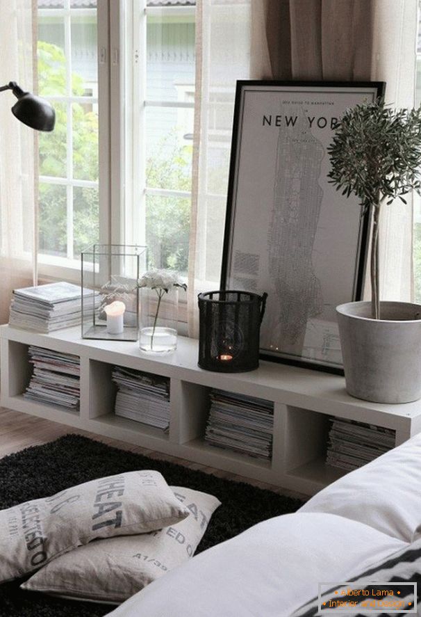 Console table in the living room