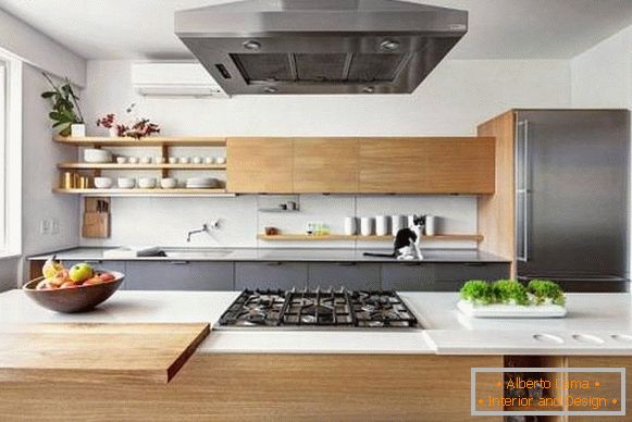Modern design of private house kitchen