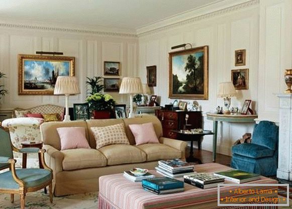 Classic design of the living room of a private house
