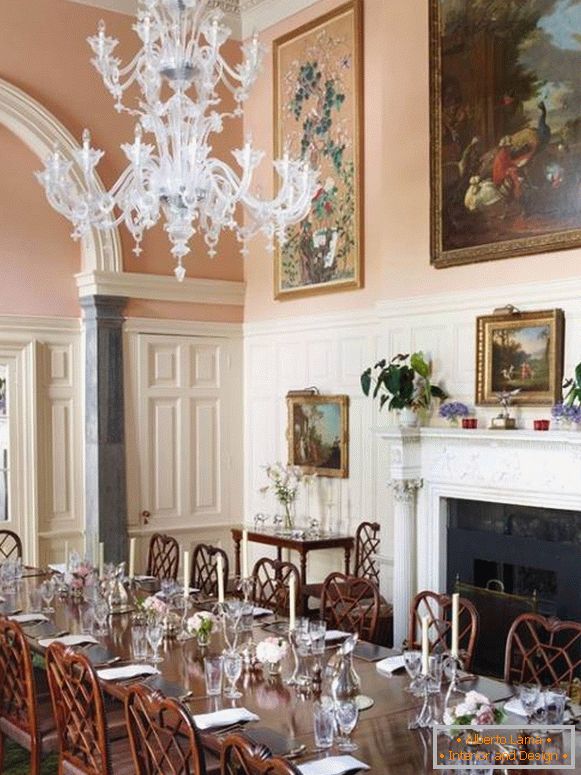 Interior design of a country house - a dining room