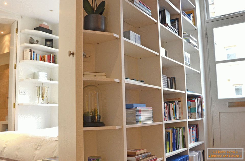 Shelf for books in the hallway