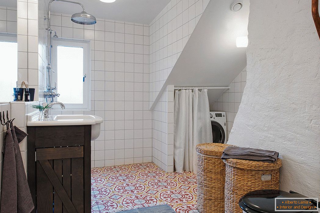 Bathroom interior in Scandinavian style
