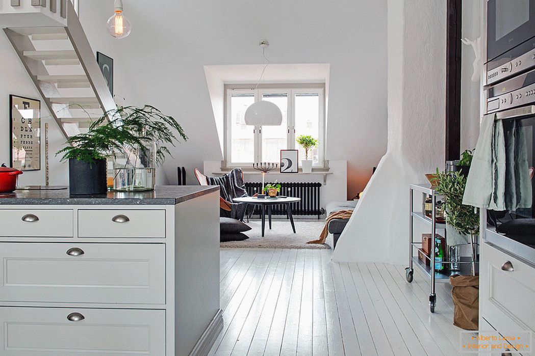 Interior of a small house in Scandinavian style