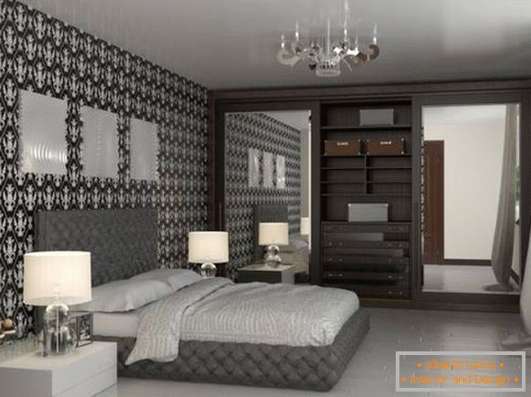 Beautiful bedroom design and built-in wardrobe