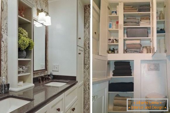 Built-in wardrobes in bathroom design