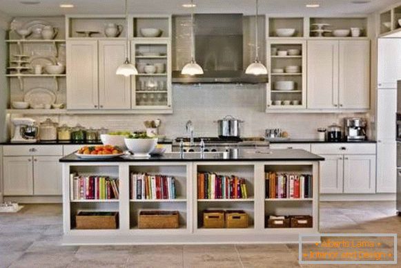 Built-in cupboards and night tables in the kitchen