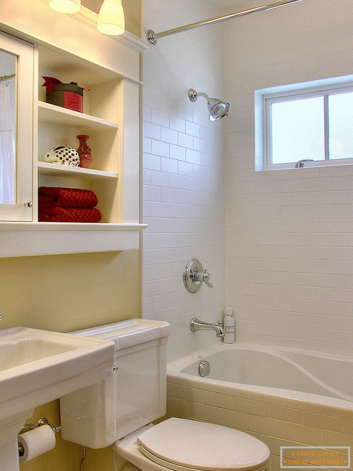 Shelves for bathroom accessories in the bathroom