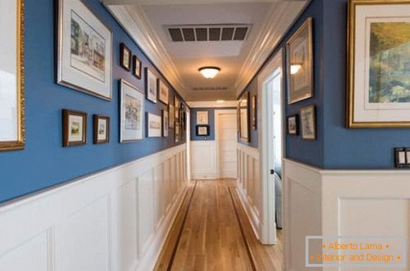The second floor in a private house is an idea for decorating a corridor