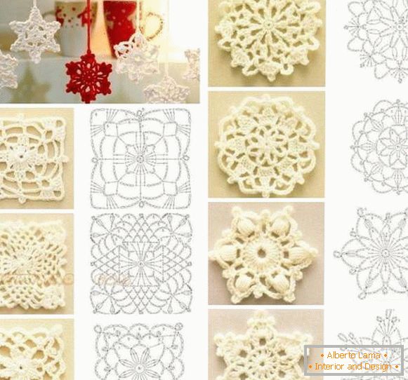How to tie a snowflake with a crochet