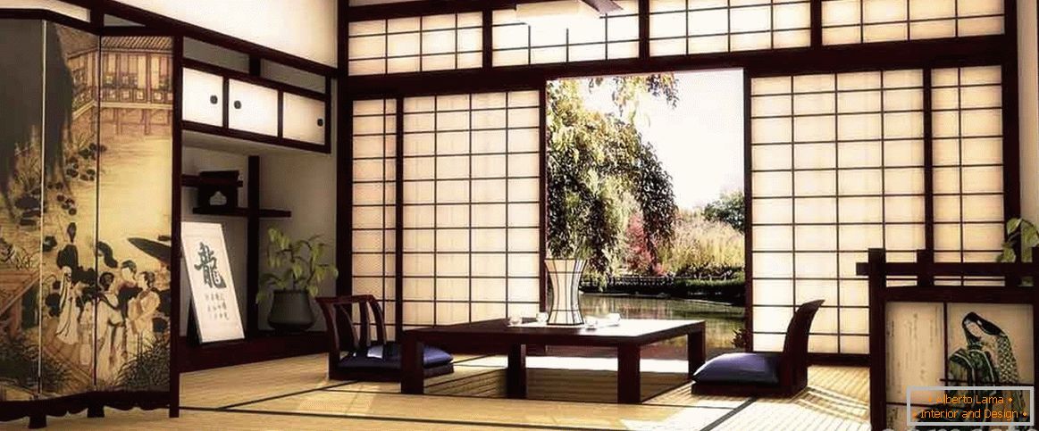 Japanese style in the interior of the house and apartment