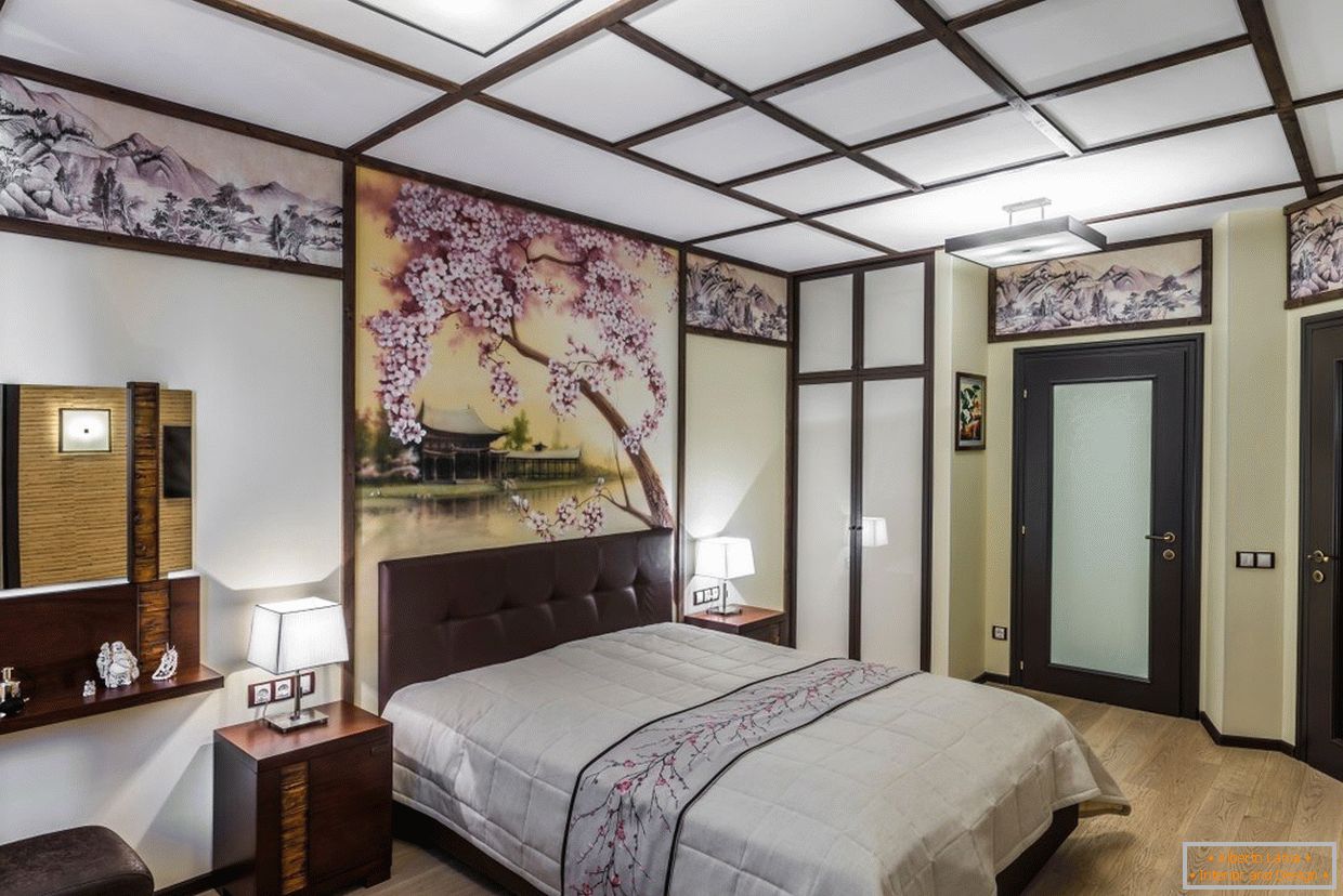 Bedroom interior в японском стиле