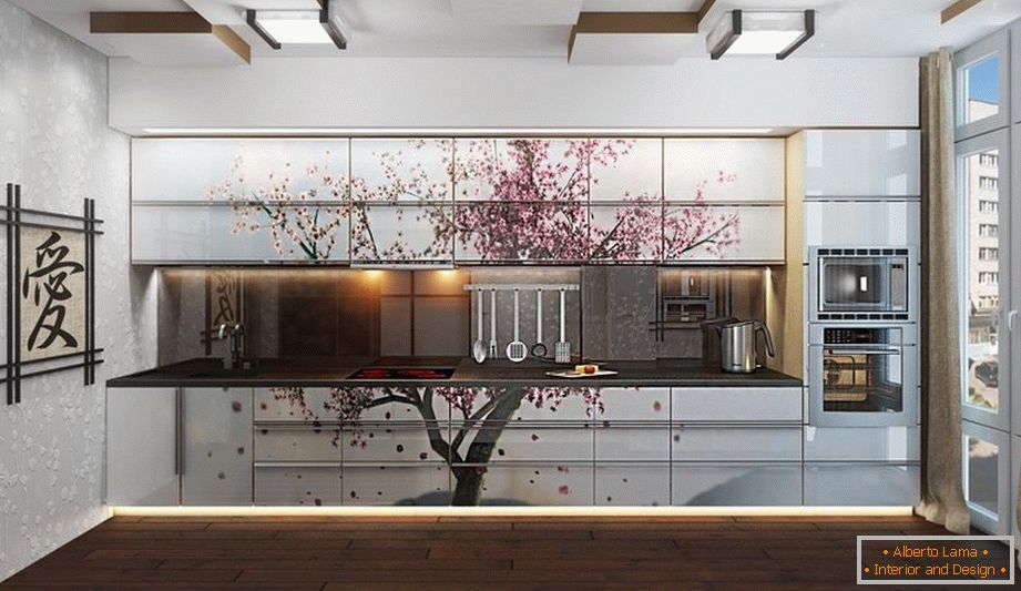 Sakura on the kitchen furniture