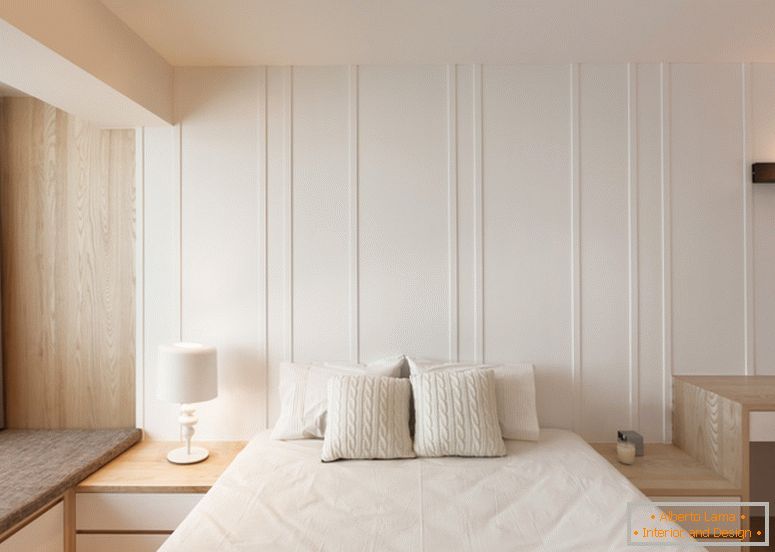 Bedroom interior in a three-room apartment