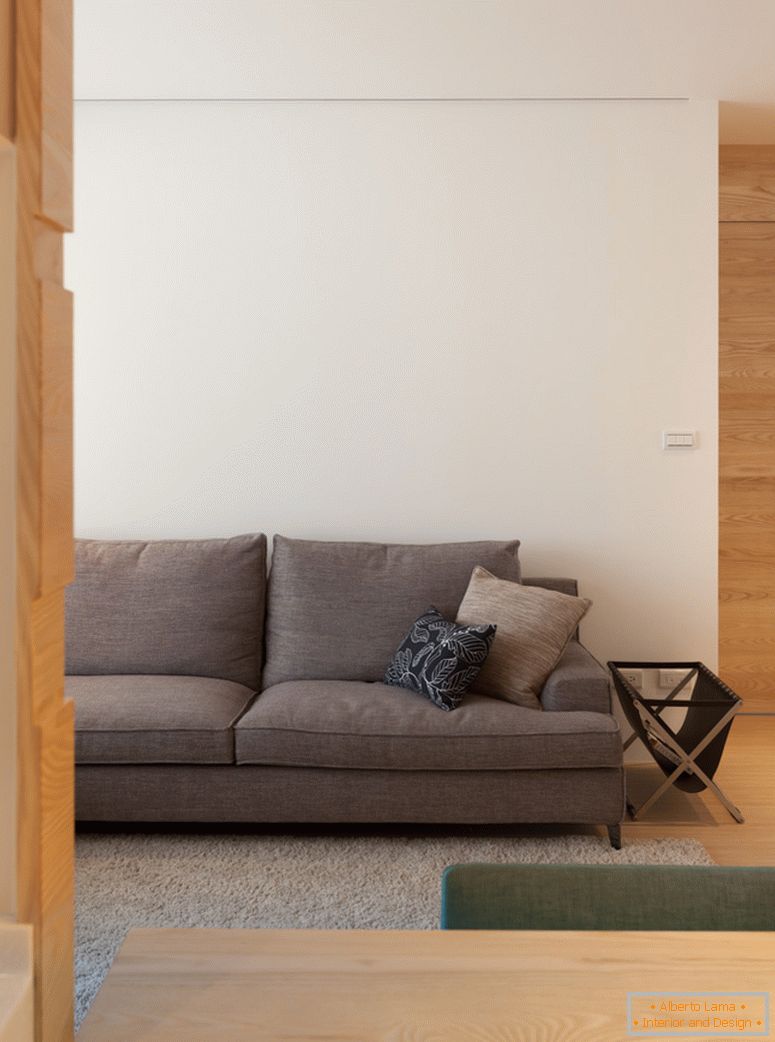 Sofa in the interior of a three-room apartment