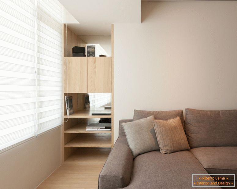 Corner sofa in the interior of a three-room apartment