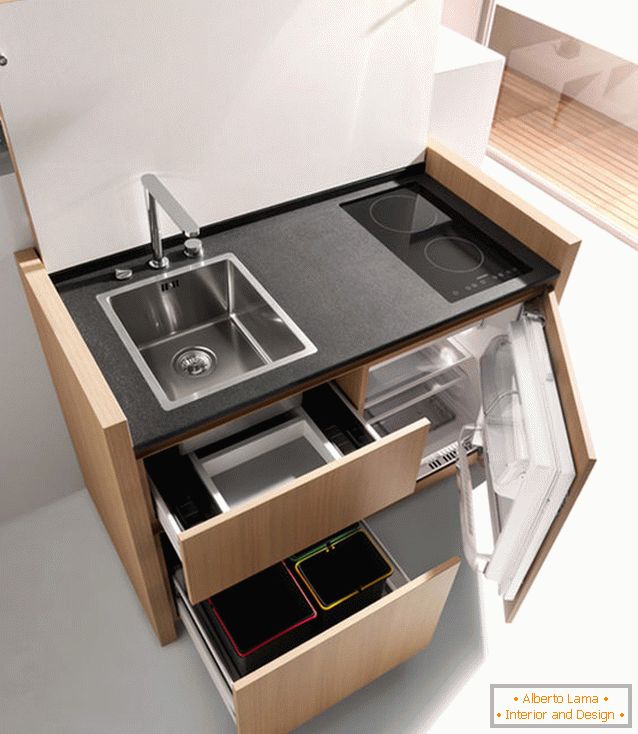Compact kitchen set