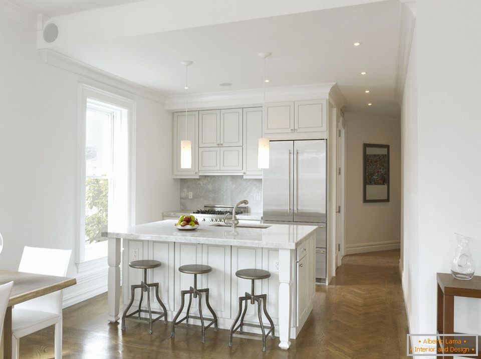 Small kitchen in white color