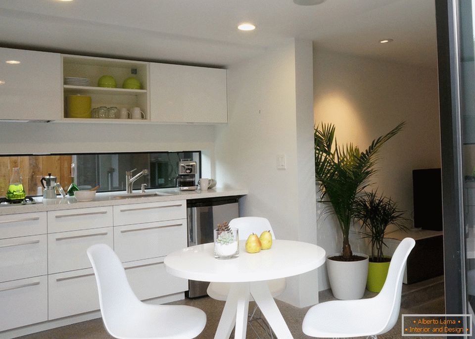 Kitchen interior in white color