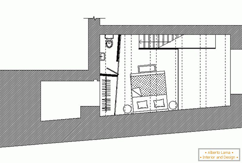 Apartment layout with high ceilings