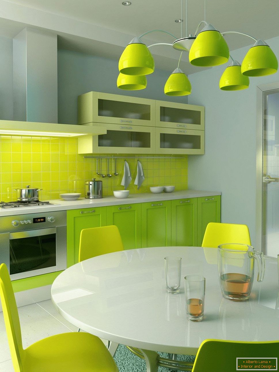 Light green цвет кухни