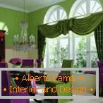 The combination of lilac and green in design
