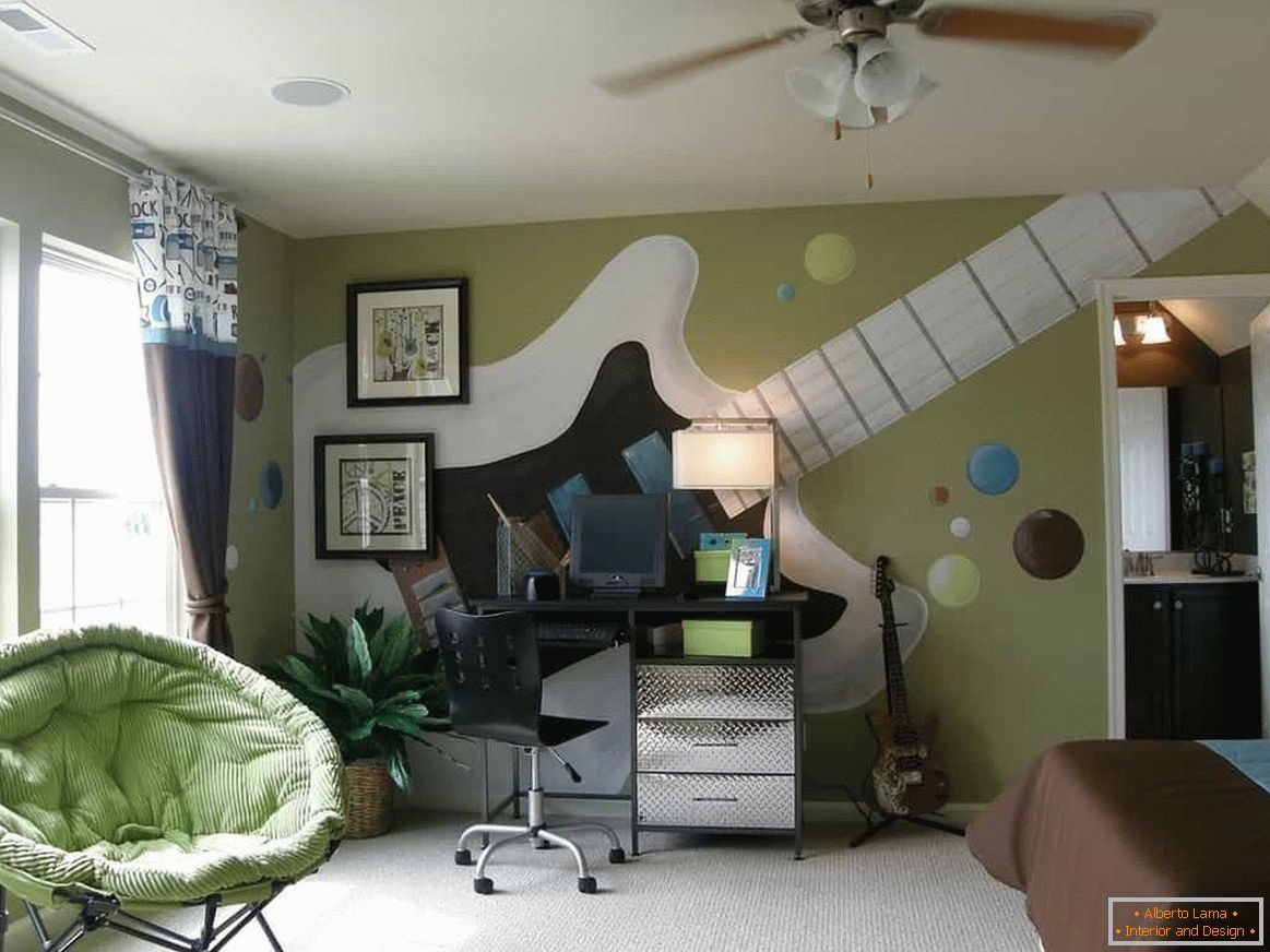 Green armchair in the nursery