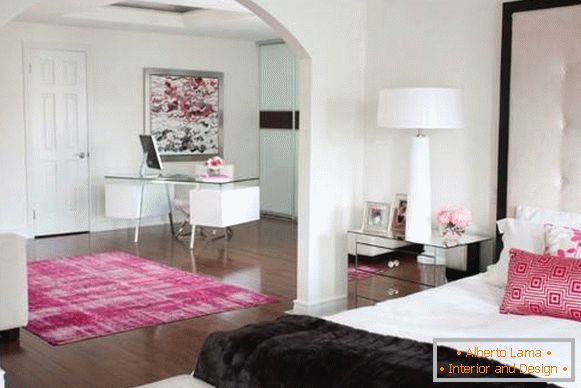 Mirror cabinet in the modern bedroom