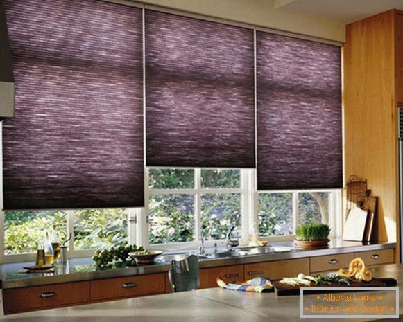 Blinds on window in kitchen photo