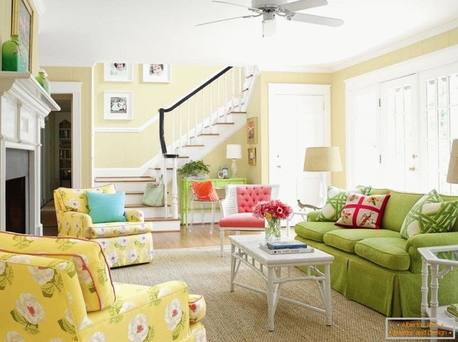 Yellow color in the interior