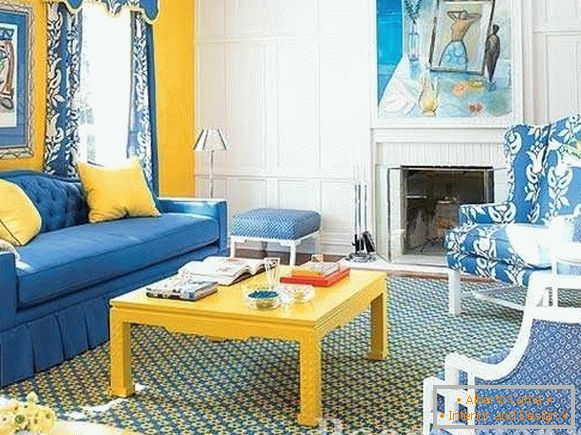 Blue and yellow in combination