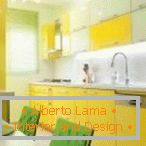 Kitchen furniture with white and yellow facades