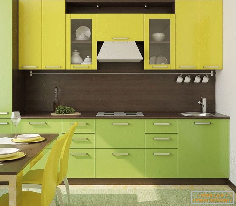 Yellow-green kitchen