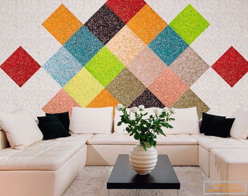 Multicolored squares on the wall