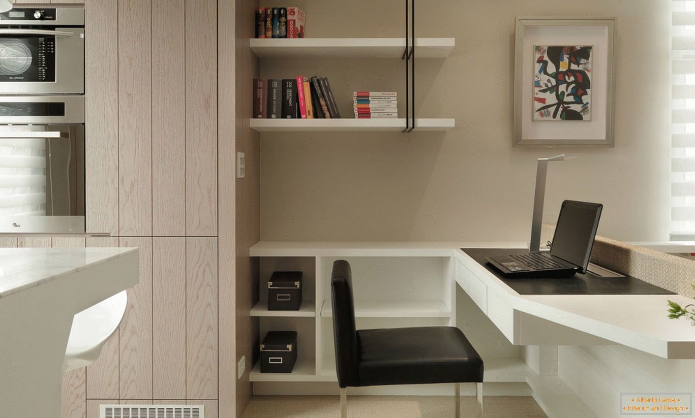 Study in a small one-room apartment