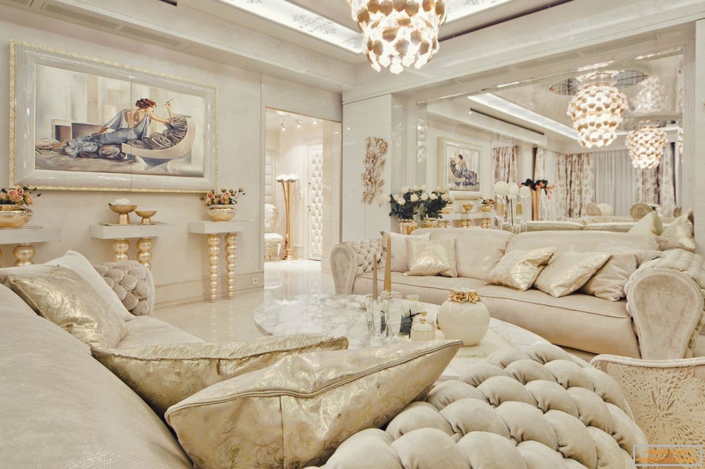 Interior in white color