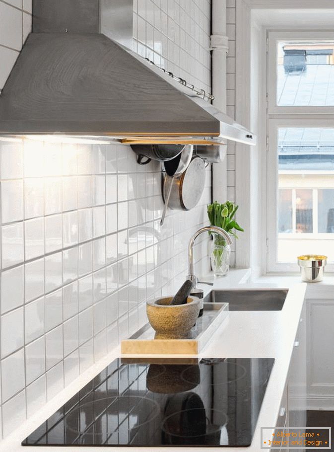 Kitchen apartment-studio in Scandinavian style