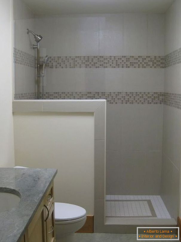 Shower room behind the partition